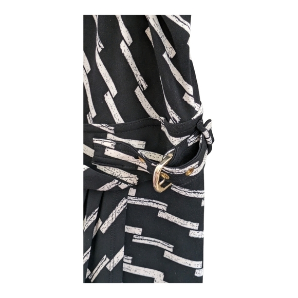 Lane Bryant Black/White Faux Wrap Dress Size 14/16 EUC Career - Picture 3 of 5